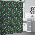 T-Rex And Dino Fossil Pattern Print Shower Curtain