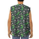 T-Rex And Dino Fossil Pattern Print Sleeveless Baseball Jersey