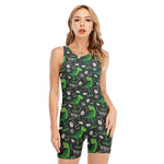 T-Rex And Dino Fossil Pattern Print Sleeveless One Piece Swimsuit
