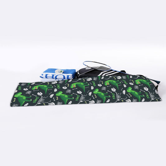 T-Rex And Dino Fossil Pattern Print Sports Towel