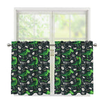 T-Rex And Dino Fossil Pattern Print Tier Curtains