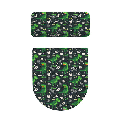 T-Rex And Dino Fossil Pattern Print Toilet Lid And Tank Cover Set