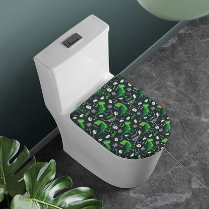 T-Rex And Dino Fossil Pattern Print Toilet Lid Cover