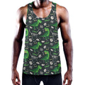 T-Rex And Dino Fossil Pattern Print Men's Workout Tank Top