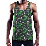 T-Rex And Dino Fossil Pattern Print Training Tank Top