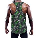 T-Rex And Dino Fossil Pattern Print Training Tank Top
