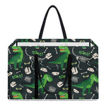 T-Rex And Dino Fossil Pattern Print Utility Tote Bag