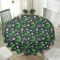 T-Rex And Dino Fossil Pattern Print Waterproof Round Tablecloth