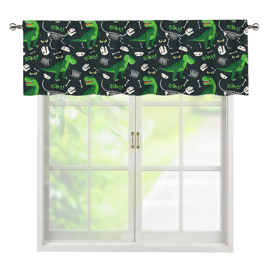 T-Rex And Dino Fossil Pattern Print Window Valance