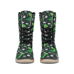 T-Rex And Dino Fossil Pattern Print Winter Boots