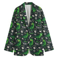 T-Rex And Dino Fossil Pattern Print Women's Blazer