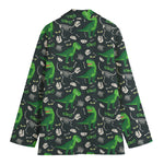 T-Rex And Dino Fossil Pattern Print Women's Blazer