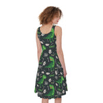 T-Rex And Dino Fossil Pattern Print Women's Sleeveless Dress