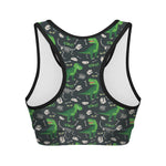 T-Rex And Dino Fossil Pattern Print Women's Sports Bra