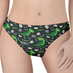 T-Rex And Dino Fossil Pattern Print Women's Thong