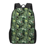 T-Rex Dinosaur And Jurassic Plants Print 17 Inch Backpack