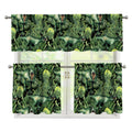T-Rex Dinosaur And Jurassic Plants Print 3 Piece Kitchen Curtains