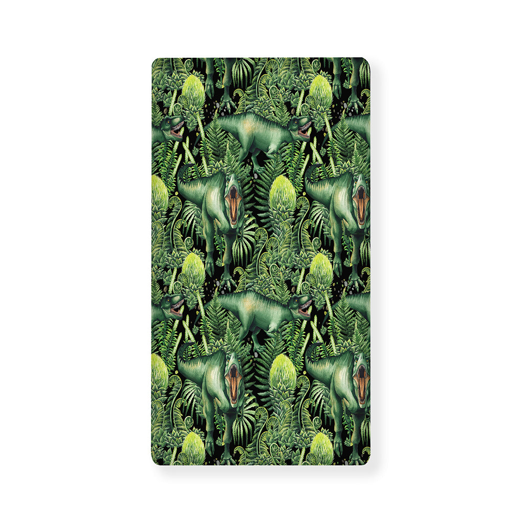 T-Rex Dinosaur And Jurassic Plants Print Baby Crib Sheet