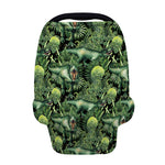T-Rex Dinosaur And Jurassic Plants Print Baby Seat Cover