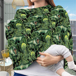 T-Rex Dinosaur And Jurassic Plants Print Baby Seat Cover