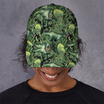 T-Rex Dinosaur And Jurassic Plants Print Baseball Cap