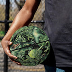 T-Rex Dinosaur And Jurassic Plants Print Basketball