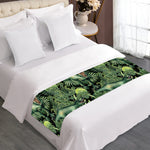 T-Rex Dinosaur And Jurassic Plants Print Bed Runner