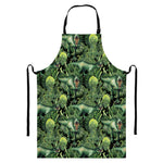 T-Rex Dinosaur And Jurassic Plants Print Bib Apron With Pocket