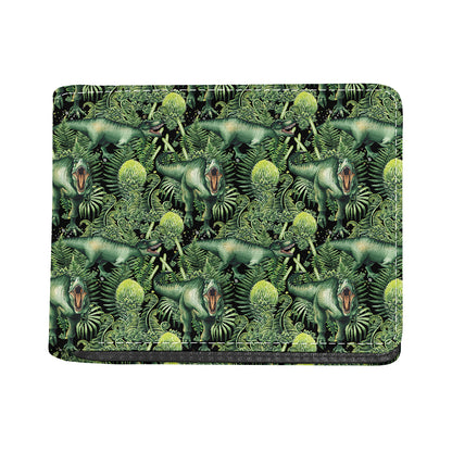 T-Rex Dinosaur And Jurassic Plants Print Bifold Wallet