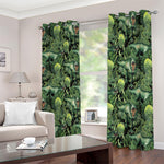T-Rex Dinosaur And Jurassic Plants Print Blackout Grommet Curtains
