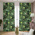 T-Rex Dinosaur And Jurassic Plants Print Blackout Pencil Pleat Curtains