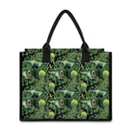 T-Rex Dinosaur And Jurassic Plants Print Canvas Tote Bag