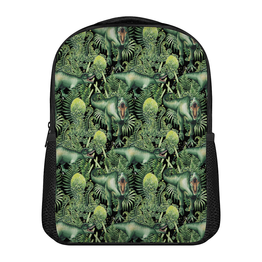 T-Rex Dinosaur And Jurassic Plants Print Casual Backpack