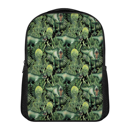 T-Rex Dinosaur And Jurassic Plants Print Casual Backpack