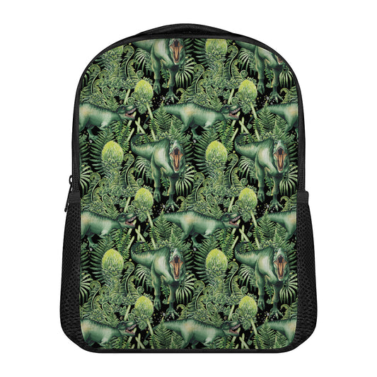 T-Rex Dinosaur And Jurassic Plants Print Casual Backpack