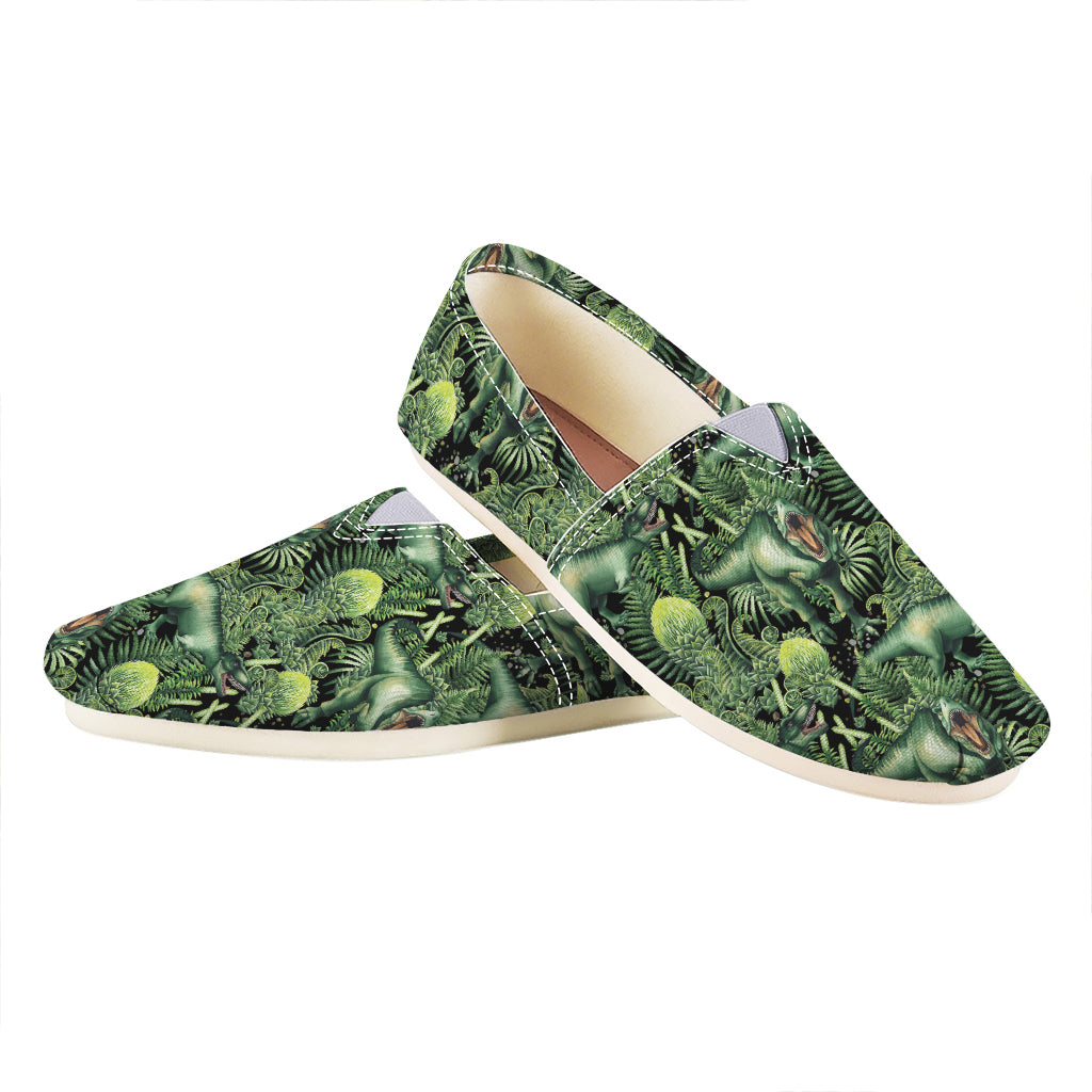 T-Rex Dinosaur And Jurassic Plants Print Casual Shoes