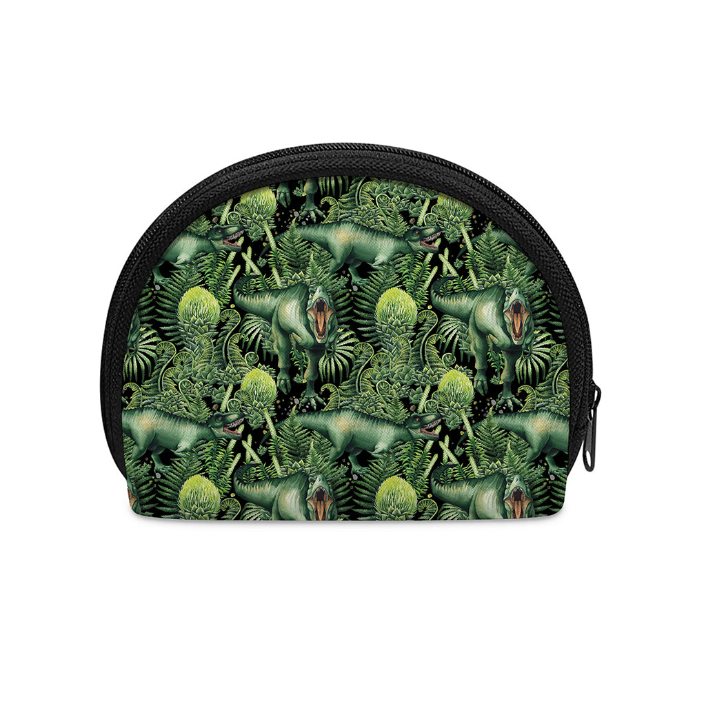 T-Rex Dinosaur And Jurassic Plants Print Coin Purse