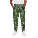T-Rex Dinosaur And Jurassic Plants Print Cotton Pants