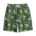 T-Rex Dinosaur And Jurassic Plants Print Cotton Shorts