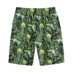T-Rex Dinosaur And Jurassic Plants Print Cotton Shorts