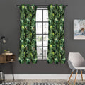 T-Rex Dinosaur And Jurassic Plants Print Grommet Curtain Panels