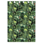T-Rex Dinosaur And Jurassic Plants Print Curtain