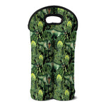T-Rex Dinosaur And Jurassic Plants Print Double Neoprene Wine Tote