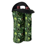 T-Rex Dinosaur And Jurassic Plants Print Double Neoprene Wine Tote