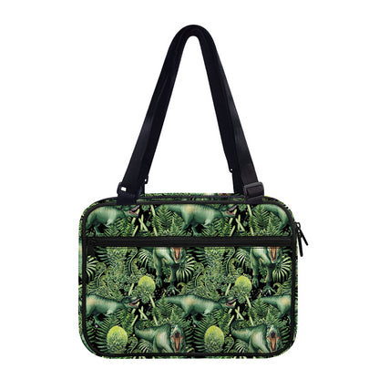 T-Rex Dinosaur And Jurassic Plants Print Double Strap Bible Bag