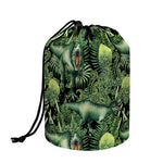 T-Rex Dinosaur And Jurassic Plants Print Drawstring Makeup Bag