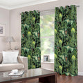 T-Rex Dinosaur And Jurassic Plants Print Extra Wide Grommet Curtains