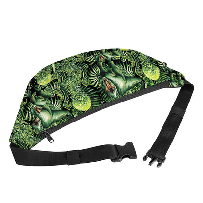 T-Rex Dinosaur And Jurassic Plants Print Fanny Pack