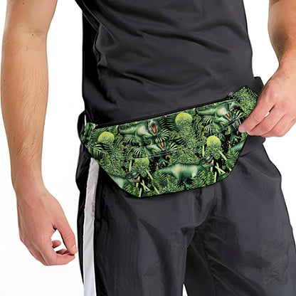 T-Rex Dinosaur And Jurassic Plants Print Fanny Pack