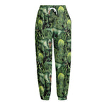 T-Rex Dinosaur And Jurassic Plants Print Fleece Lined Knit Pants